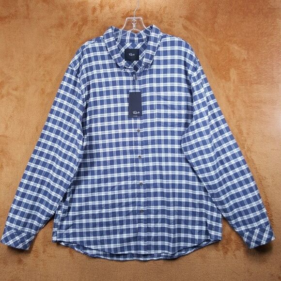 RAILS Mens Shirt XXL Blue Plaid Button Down Check REID Midnight Melange $148 - Picture 2 of 9